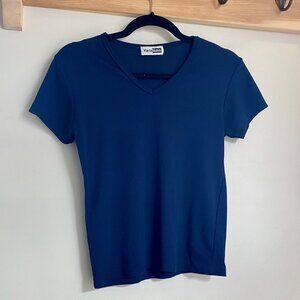 Blue Ribbed T-Shirt